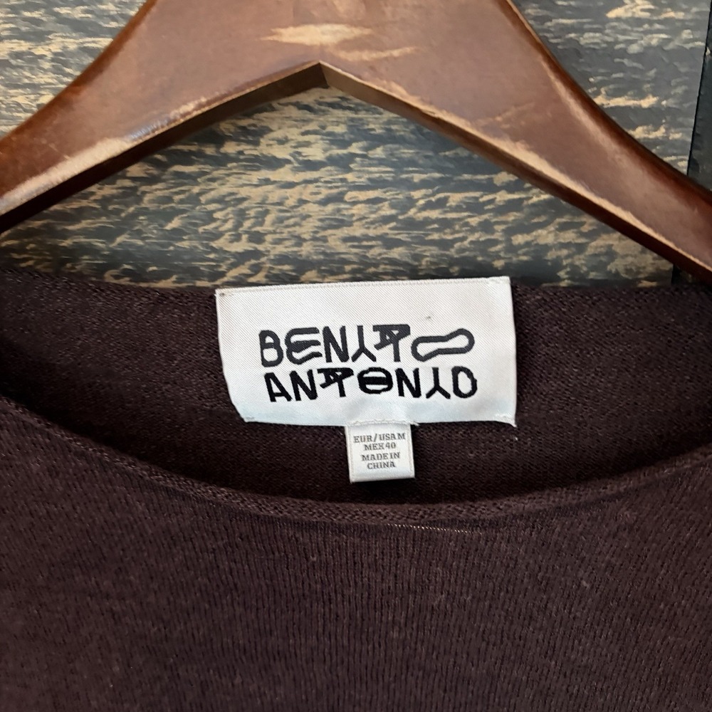 Bad Bunny Zara Benito Antonio Antonyo Linen Wool Brown Cropped Sweater M - Picture 4 of 8